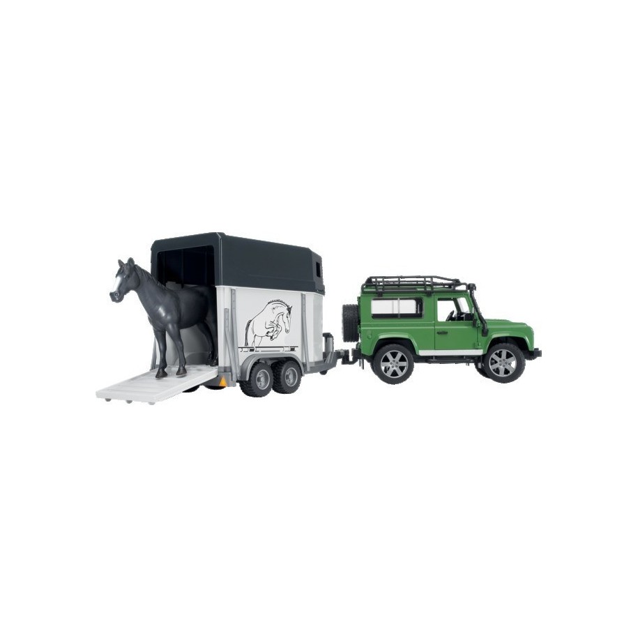 Land Rover Defender B miniature avec van et cheval